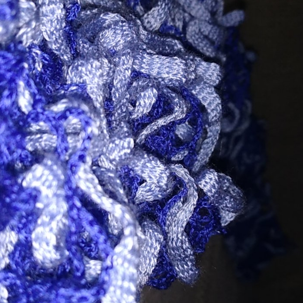 Blue ruffle scarf
